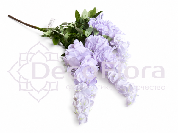 Ветка глицинии 100см 1/3 бело-фиолетовая