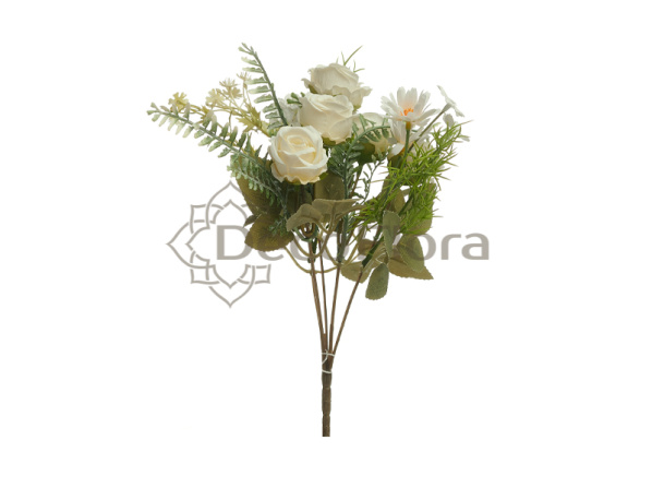 Букет розы и ромашки 27см белый